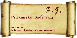 Prikaszky György névjegykártya